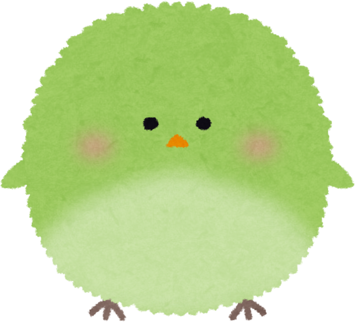 Illustration of a Cute Round Green Bird